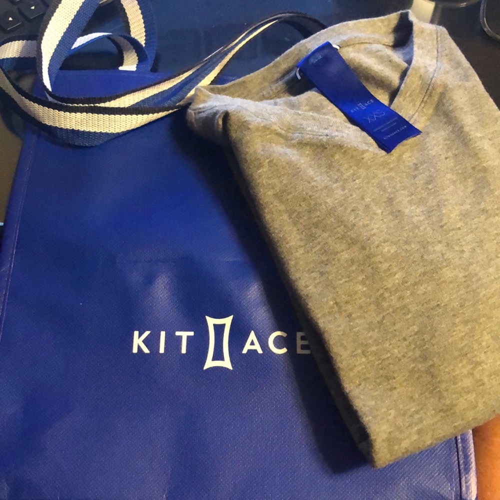 Kit and Ace Charcoal V-neck Tee Comes with Bag